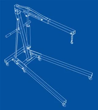 Engine hoist outline. Vector rendering of 3d イラスト素材