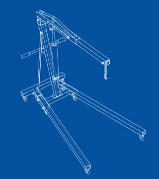 Engine hoist outline. Vector rendering of 3d Illustrazione stock