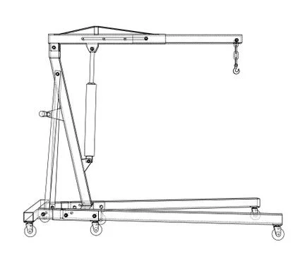 Engine hoist outline. Vector rendering of 3d Stock Illustration