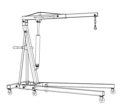 Engine hoist outline. Vector rendering of 3d イラスト素材