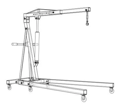 Engine hoist outline. Vector rendering of 3d Stock Illustration
