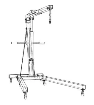 Engine hoist outline. Vector rendering of 3d Stock Illustration
