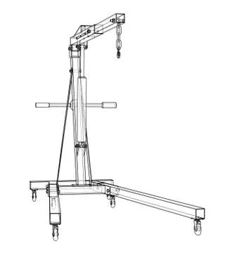 Engine hoist outline. Vector rendering of 3d Illustrazione stock