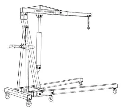 Engine hoist outline. Vector rendering of 3d Stock Illustration