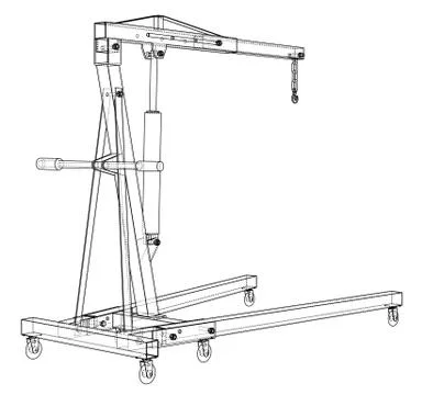 Engine hoist outline. Vector rendering of 3d Stock Illustration
