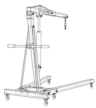 Engine hoist outline. Vector rendering of 3d Stock Illustration