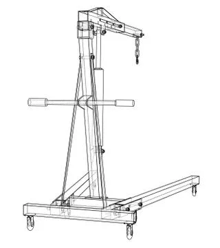 Engine hoist outline. Vector rendering of 3d Stock Illustration