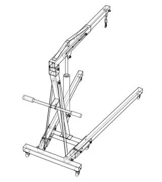 Engine hoist outline. Vector rendering of 3d Stock Illustration