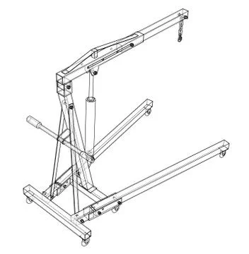 Engine hoist outline. Vector rendering of 3d Stock Illustration