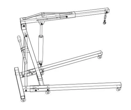Engine hoist outline. Vector rendering of 3d Stock Illustration