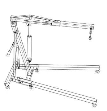 Engine hoist outline. Vector rendering of 3d Stock Illustration