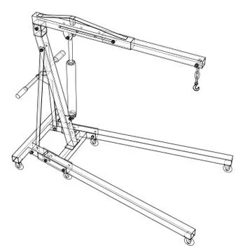 Engine hoist outline. Vector rendering of 3d Stock Illustration