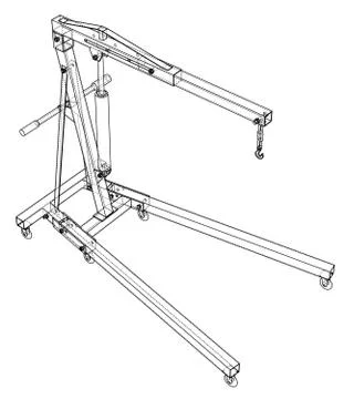 Engine hoist outline. Vector rendering of 3d Stock Illustration