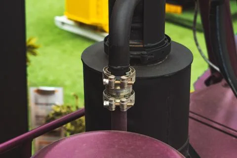 Engine hose details 库存照片