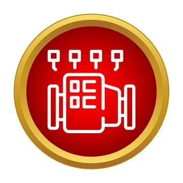 Engine icon representing automotive power and mechanics Illustrazione stock