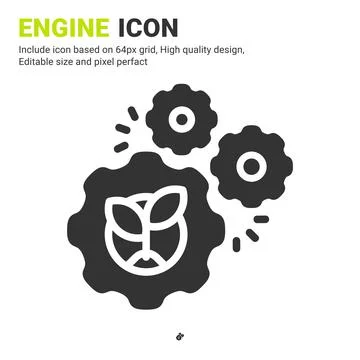 Engine icon vector with glyph style isolated on white background. Vector icon 스톡 일러스트