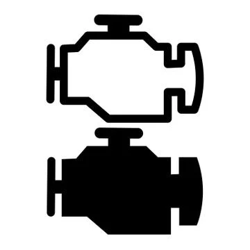 Engine icon on white background. car check engine. warning sign. flat style. Stock Illustration