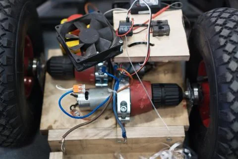 Engine inside of war robot combat. Foto stock