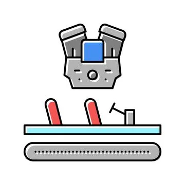 Engine installing car color icon vector illustration Illustrazione stock