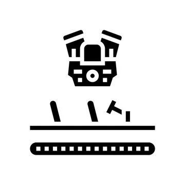 Engine installing car glyph icon vector illustration Illustrazione stock