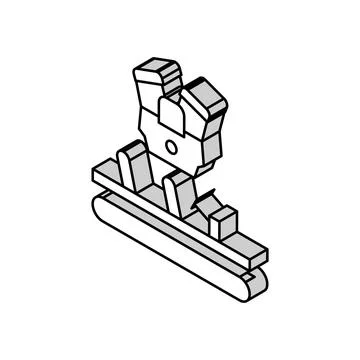 Engine installing car isometric icon vector illustration Stock Illustration