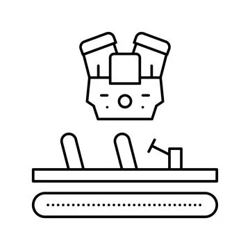 Engine installing car line icon vector illustration Illustrazione stock