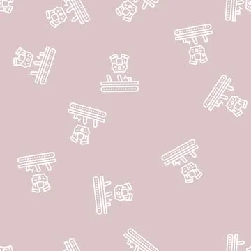 Engine installing car line seamless pattern 스톡 일러스트