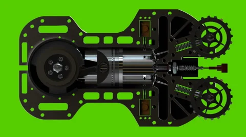 Engine isolated on green screen Stock Footage 46890932