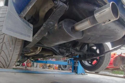 Engine, look under car Stock Photos