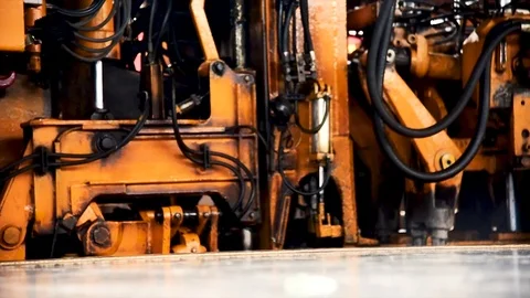 Engine machine move on trails in train industry metal steel power	 Stock Footage 122156995