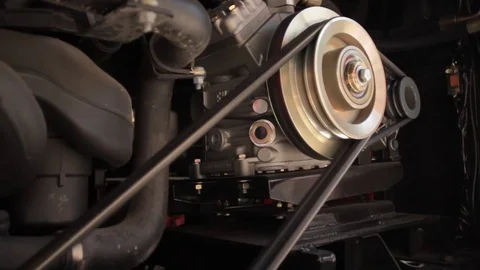 Engine machinery of a bus Video stock 77581602