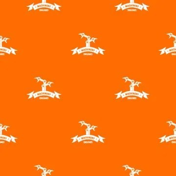 Engine machinery pattern vector orange Illustrazione stock