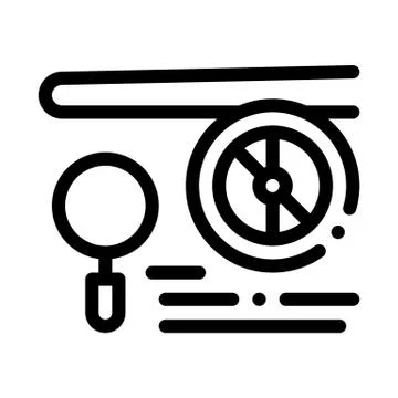 Engine Magnifier Icon Vector Outline Illustration イラスト素材