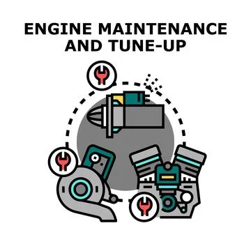 Engine maintenance and tune up service concept illustration Stock Illustration