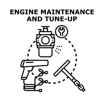 Engine maintenance and tune up service concept Stockillustratie
