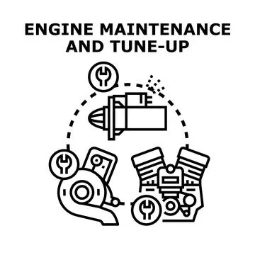 Engine maintenance and tune up service concept illustration Stockillustratie