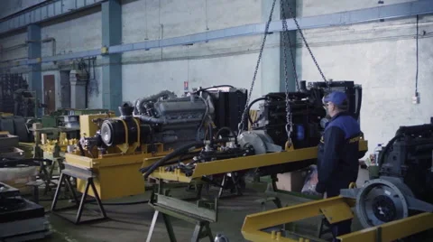 Engine manufacturing Stock Footage 49624426