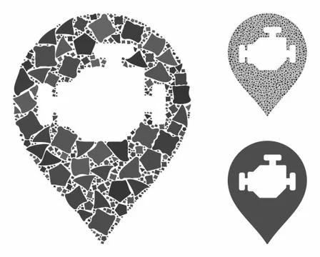 Engine marker Composition Icon of Tuberous Elements Illustrazione stock