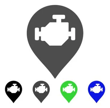 Engine Marker Flat Icon Stock Illustration