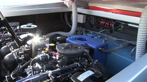 Engine of a maxi rib  Stock Footage 41708817