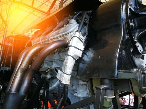 Engine of a military ship. Stock Photos