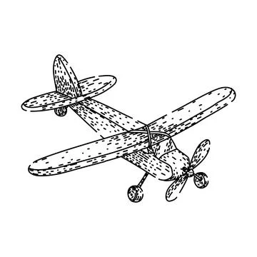 Engine model airplane sketch hand drawn vector Stock Illustration