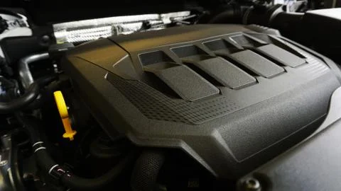 The engine of a modern car. Stock Photos