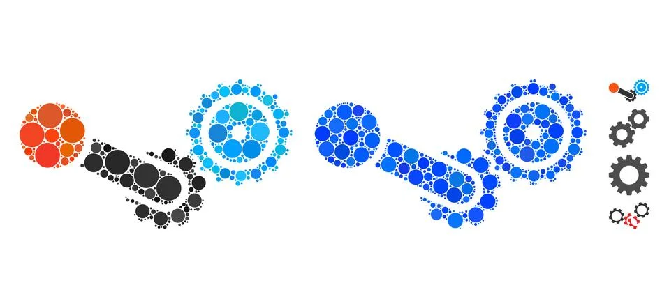 Engine Mosaic Icon of Circle Dots Illustrazione stock