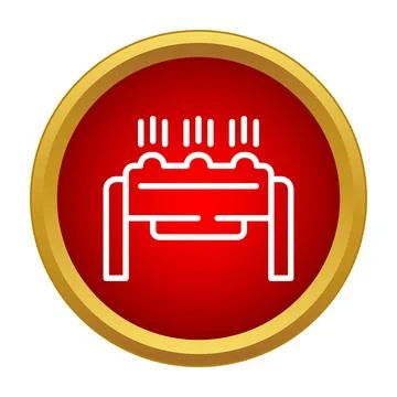 Engine motor car part flat icon design Stock Illustration