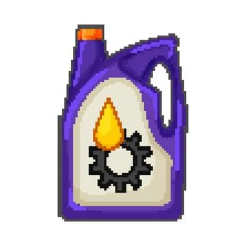 Engine motor oil pixel art vector illustration Stock Illustration