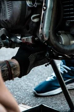 Engine motorcycle Stock Photos