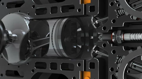 Engine movement of the piston Close up Stock Footage 46891876