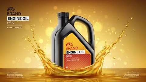 Engine oil advertising banner Stock Illustration