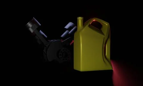The engine oil canister is next to the engine Photos
